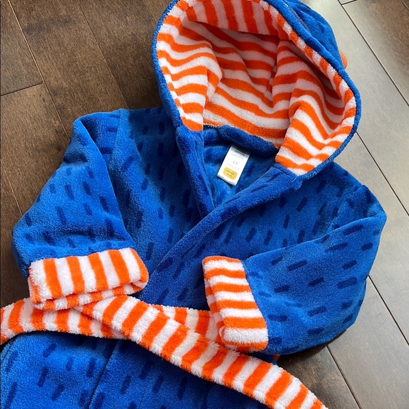 Kids Blue Monster Hooded Robe - Picture 4 of 4